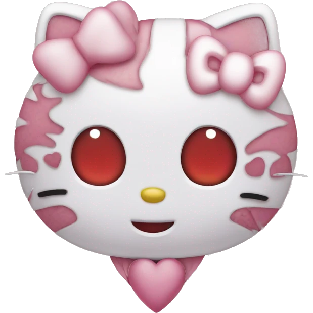 hello kitty with heart emoji