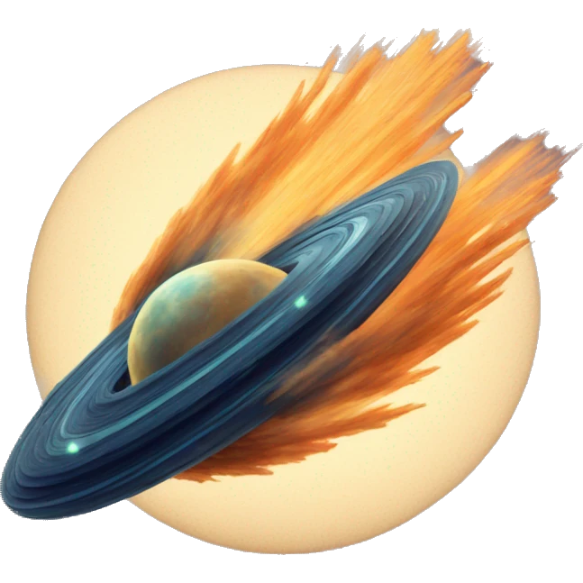 Vintage Planet comet streak motion blur emoji