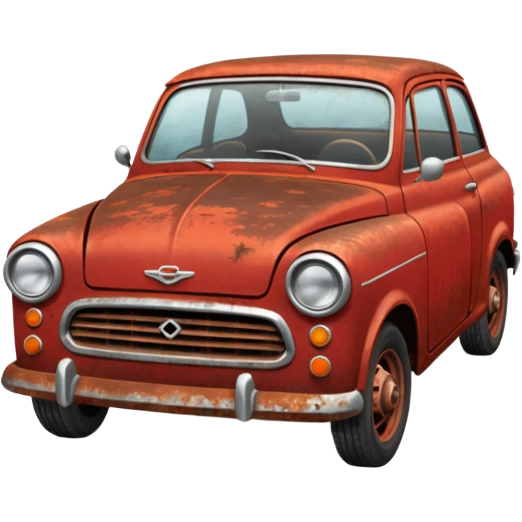 a red crappy car emoji