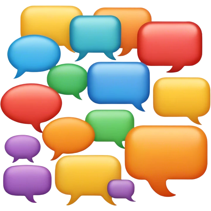 many speech bubbles forming a discourse emoji