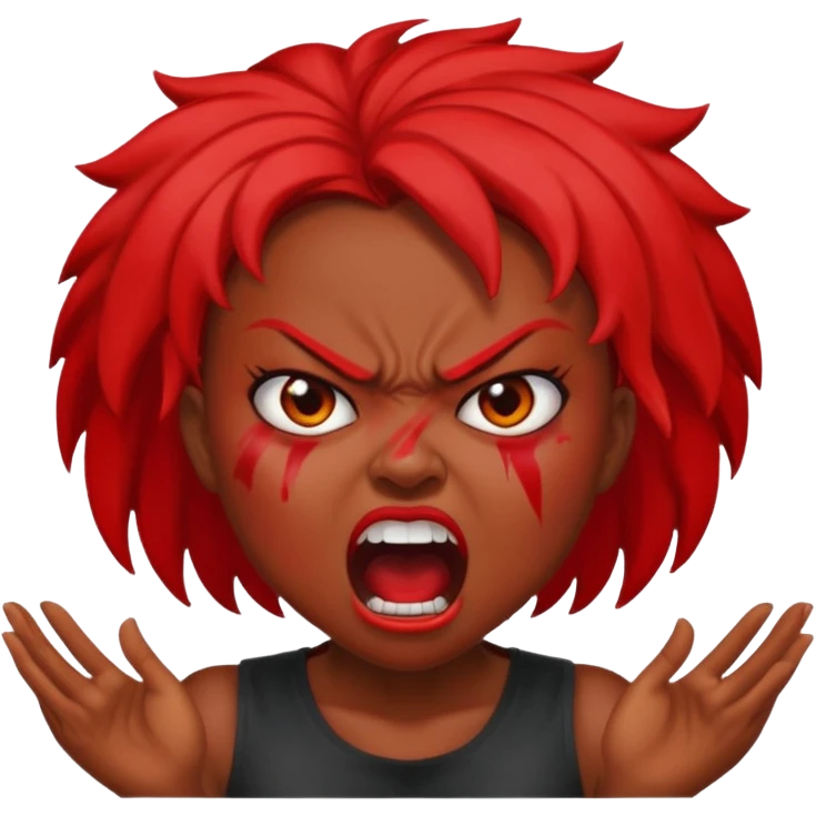 redtsion angry black girl ragebait red face emoji