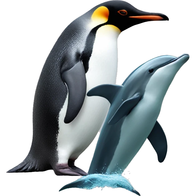 a penguin and a dolphin  emoji