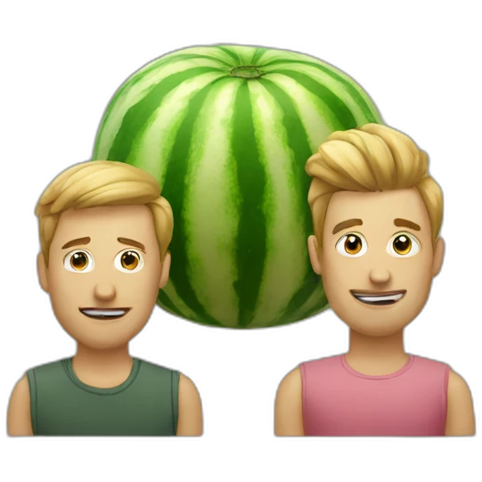 Two melons on man emoji