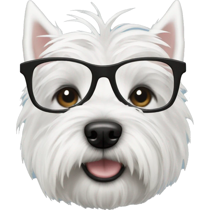 west highland white terrier with black glasses emoji