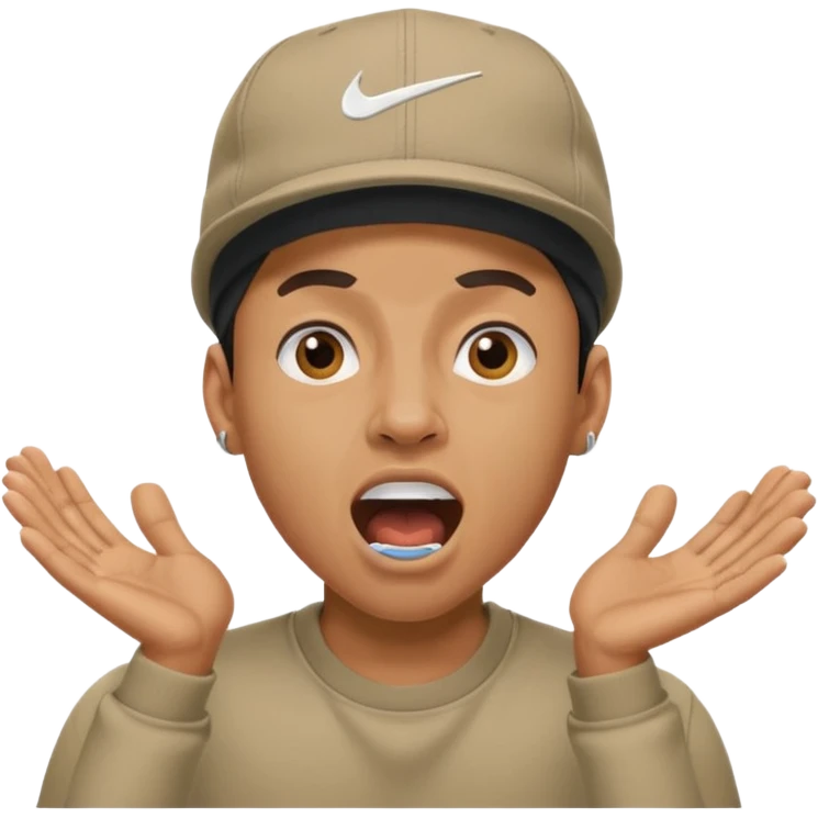 Ragazzo con cappello Nike mulatto che dice col Police in su emoji