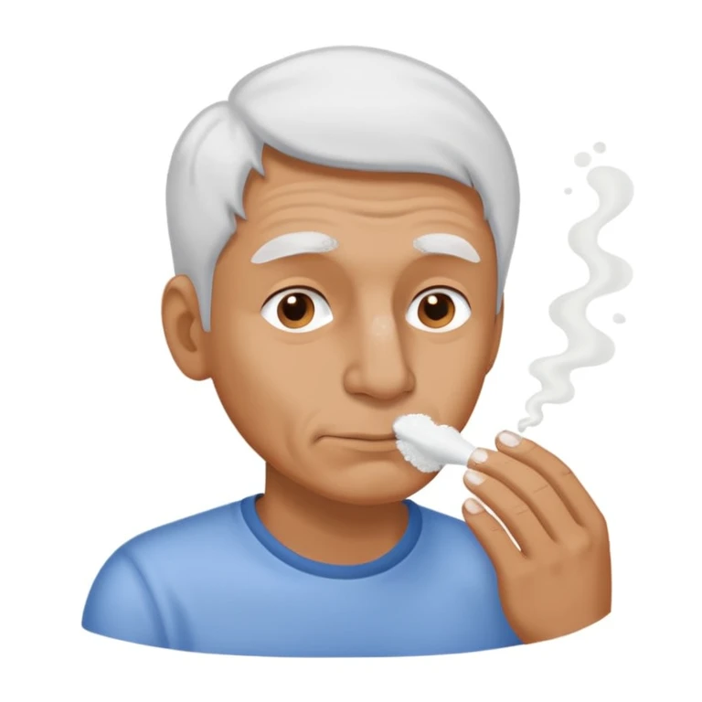 Man sniffing white powder emoji