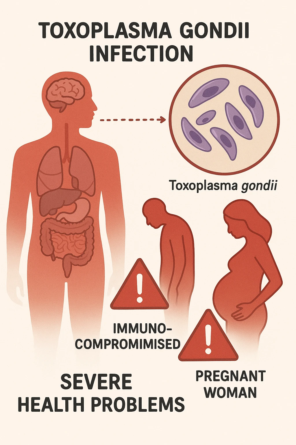 Toxoplasma gondii, infetta uomo immunodepresso e donne incinta. Causando gravi problemi emoji