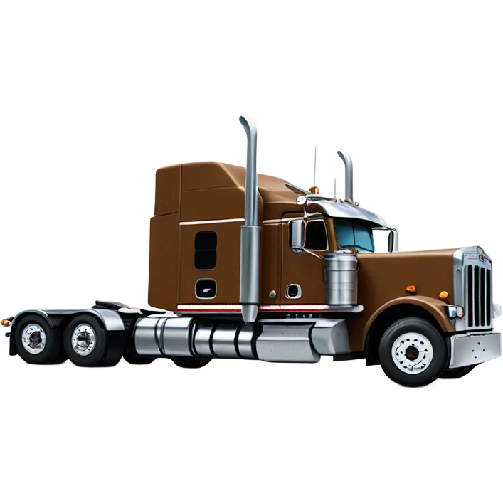 Peterbilt 389 brown with standup sleeper and dry bulk trailer emoji
