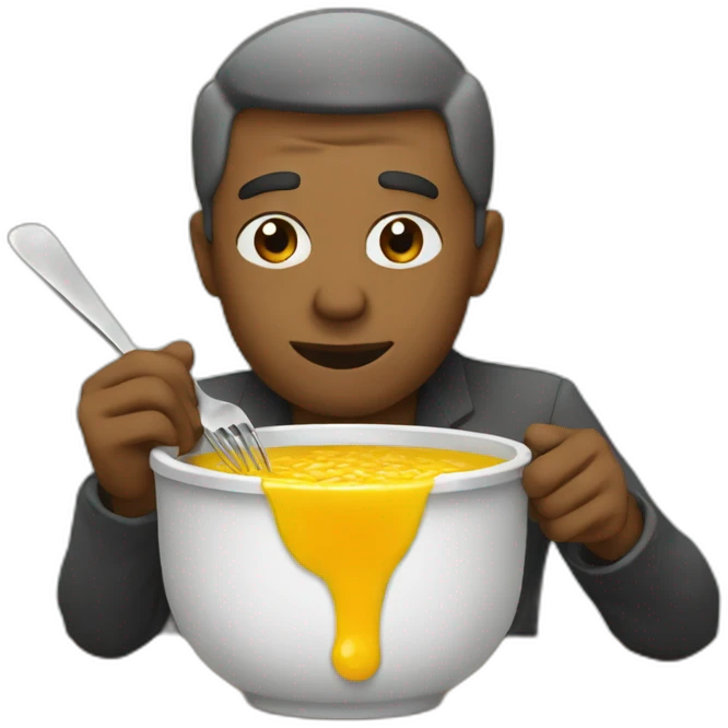 The leader is eating broth emoji