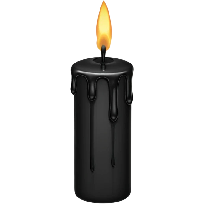 Thin and long black Candle dripping wax  emoji