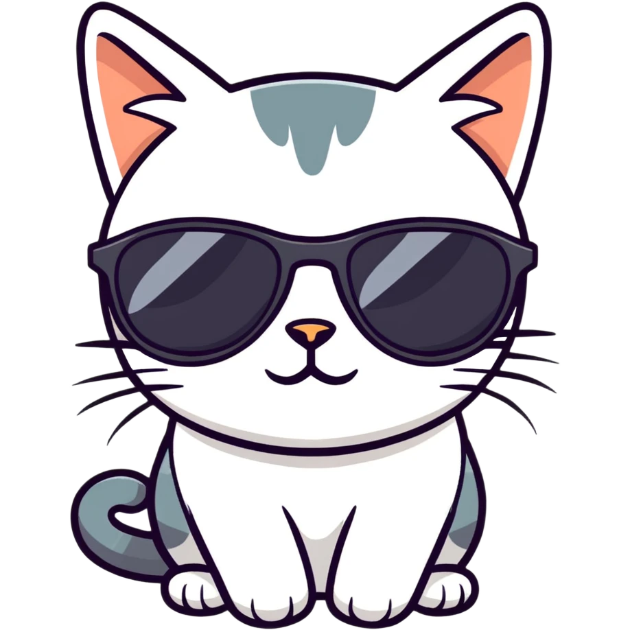 Cat with sunglasses emoji
