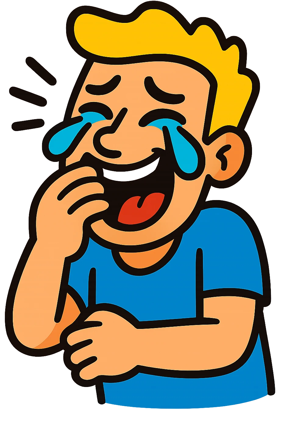 Laughing to tears, meme style, exaggerated features, vibrant colors emoji
