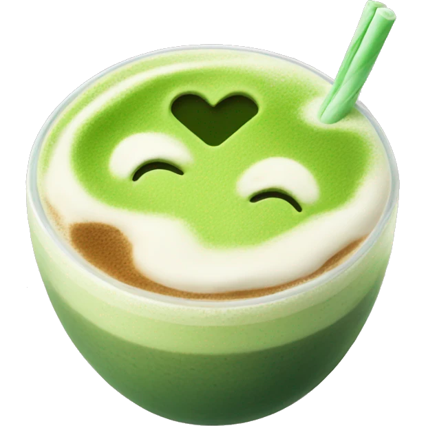 Matcha latte with ice emoji
