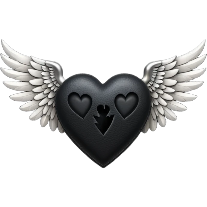 Hazme el corazón negro con alas emoji