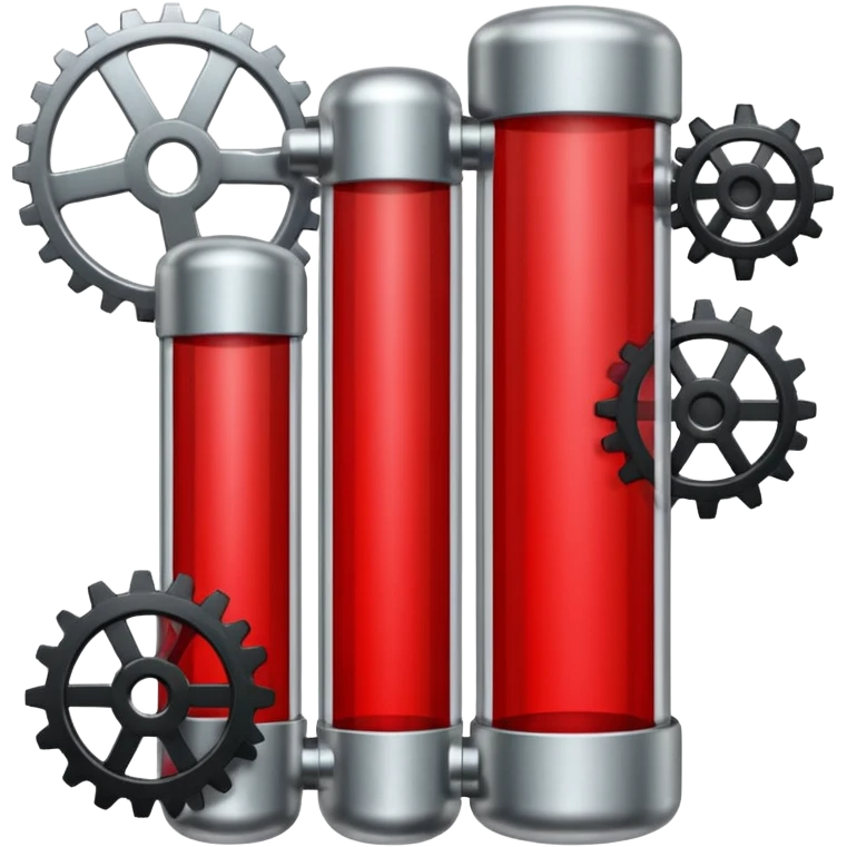 blood tube and gear side by side emoji