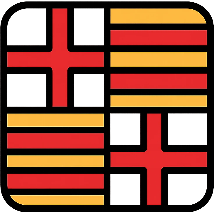 Barcelona flag as a colored icon with clean lines, no text emoji