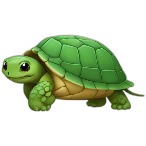 Tortue sur un chat emoji