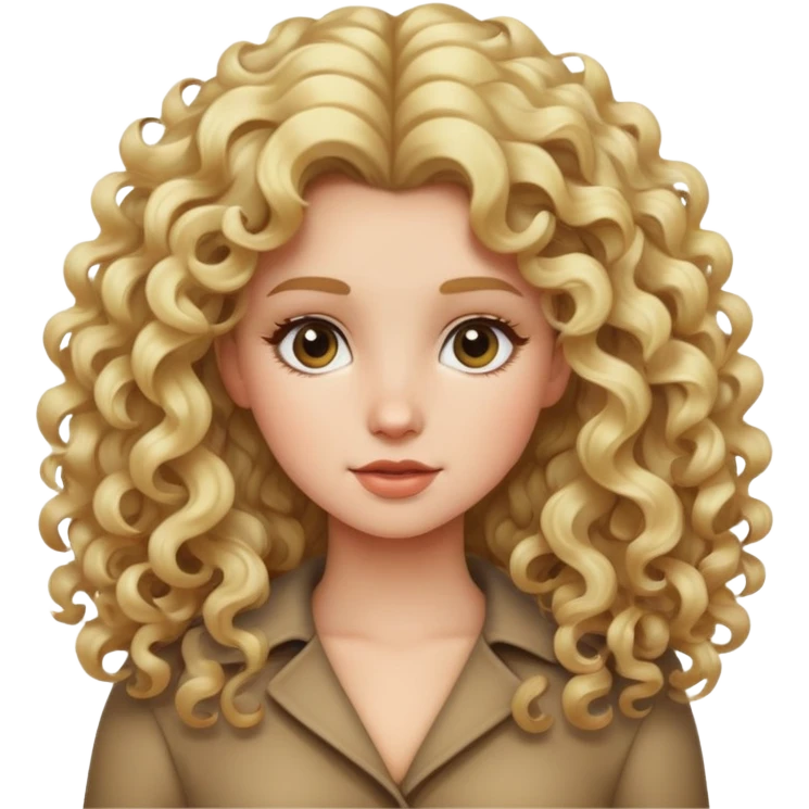 A blonde girl which has a very big curly hair emoji
