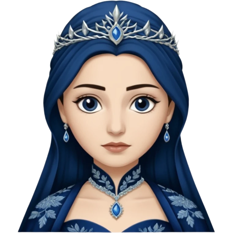 Hande Erçel as a lady from game of thrones from Starfall. Her eyes are gray. emoji