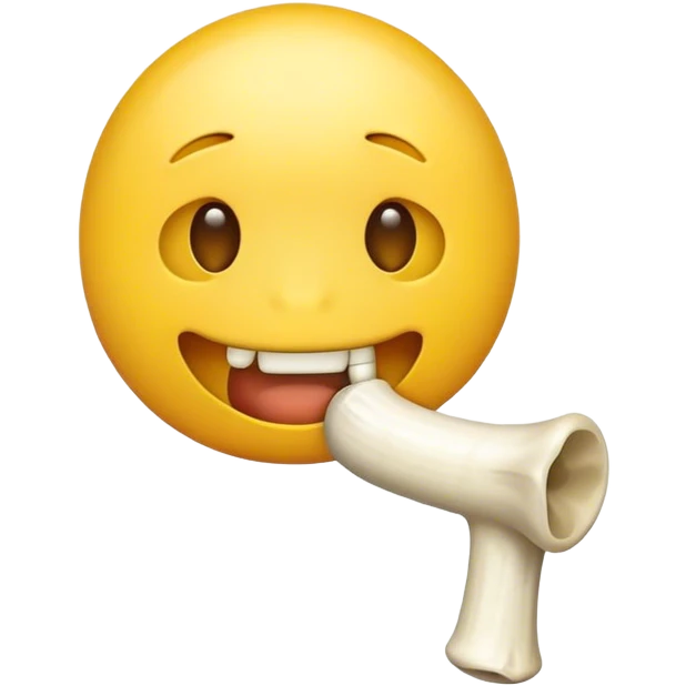 Эмоджи с желтой косточкой во рту emoji