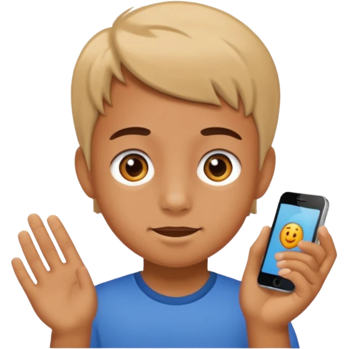 A kid doing 67 emoji
