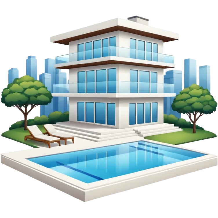 modern house on the hill, with a pool ON THE HILL WITH VIEW OF THE CITY emoji