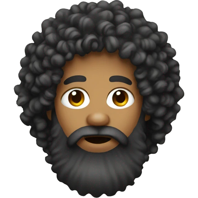 curly hair rockstar with beard emoji