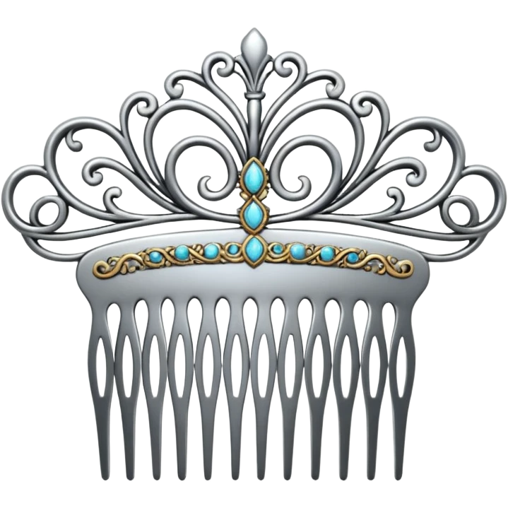 elegant silver hair comb emoji