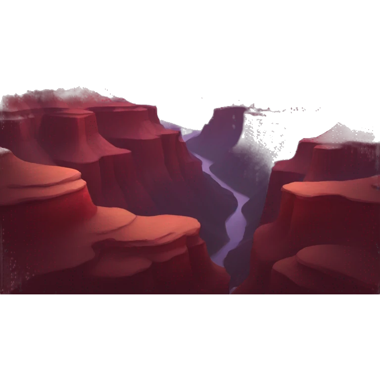 Dark-red clouds covering canyon emoji
