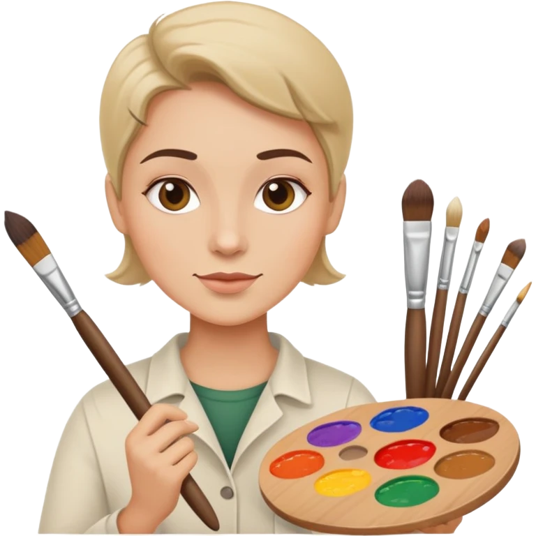 artist with palette and paintbrushes emoji