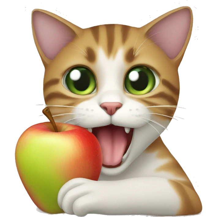 cat eat apple emoji