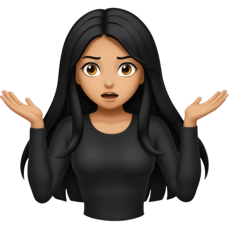 pretty long hair girl middle parted, amazed, good clothes, tanned, baddie, RELLY PREETY, BADDIE, DRESSED AS A BADDIE, REALLY LONG, MIDLE PARTEDLIGHT BROWN HAIR emoji