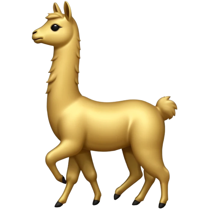 A silhouette of a small golden llama dancing emoji