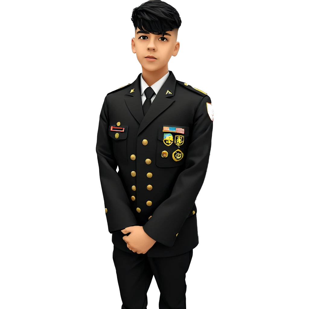 military boy in black uniform emoji