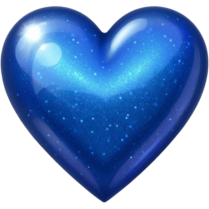 glitter heart dark blue emoji