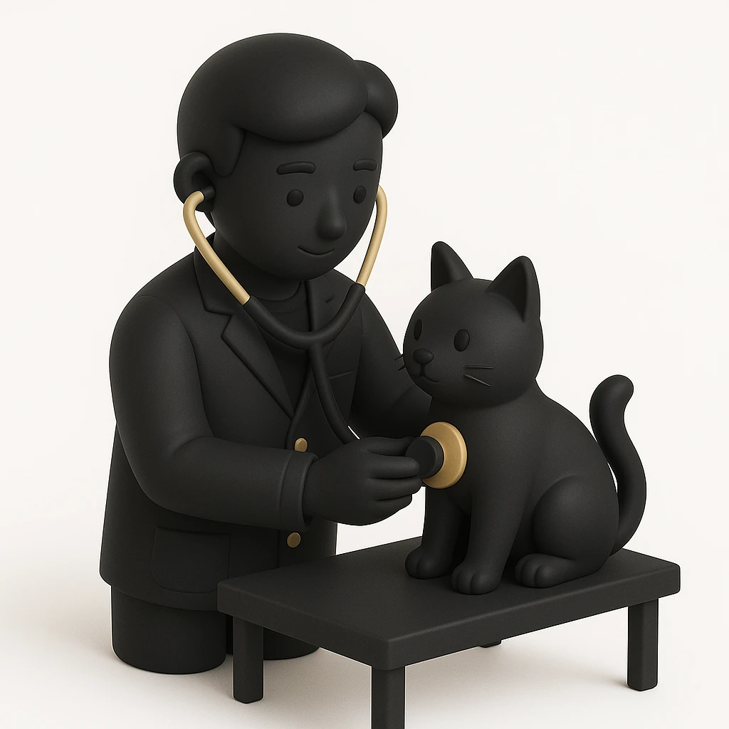 veterinarian examining a cat emoji