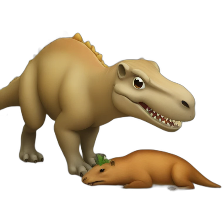 dinosaur eats capybara emoji