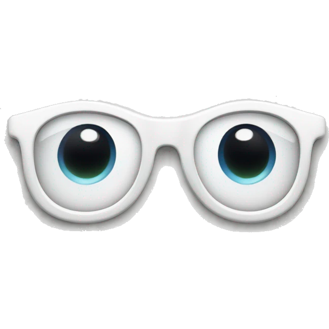 white frame eye glasses emoji