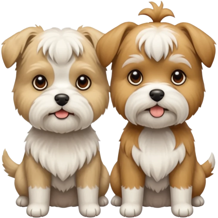 Two shitzu terriers one is beige coloured and the other is beige and grey coloured emoji