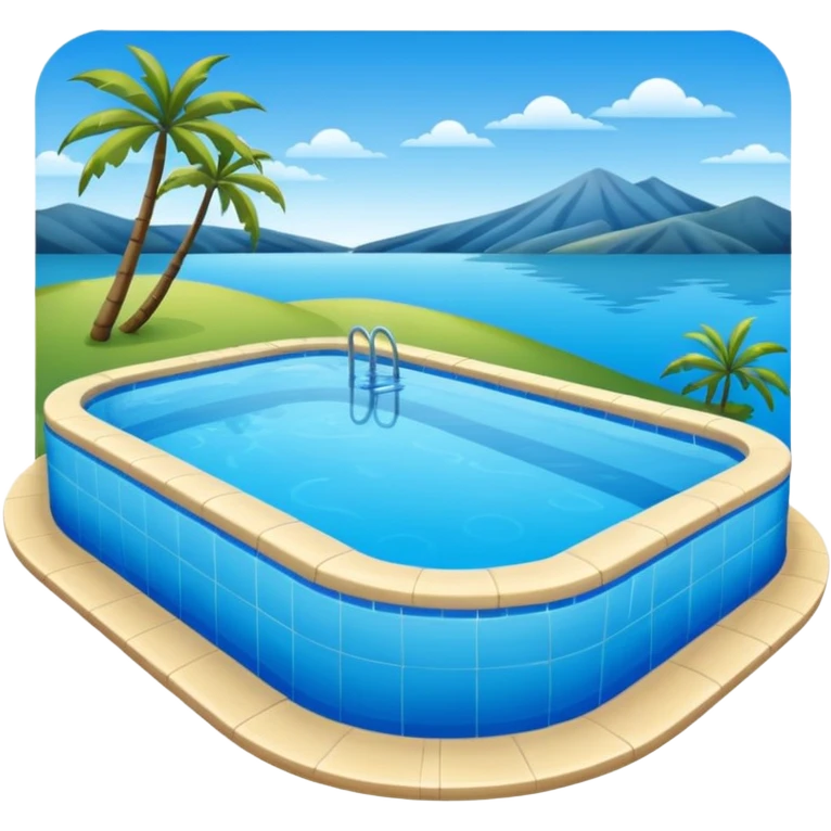  piscina con paisaje  emoji