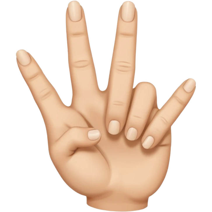 hand with rock symbol with the middle and index finger crossing over, middle behind index emoji