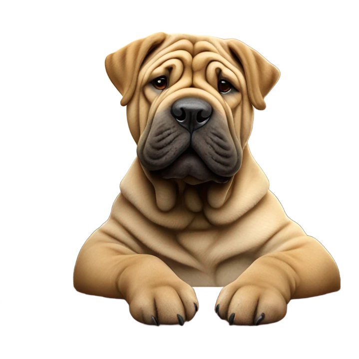 Shar pei playing poker emoji