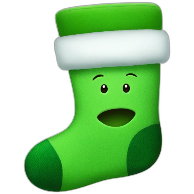 green christmas sock emoji