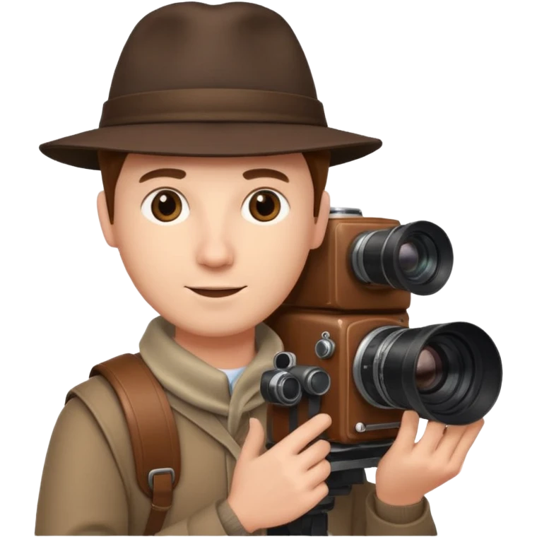 man single  large film Camera ,on his shoulder emoji