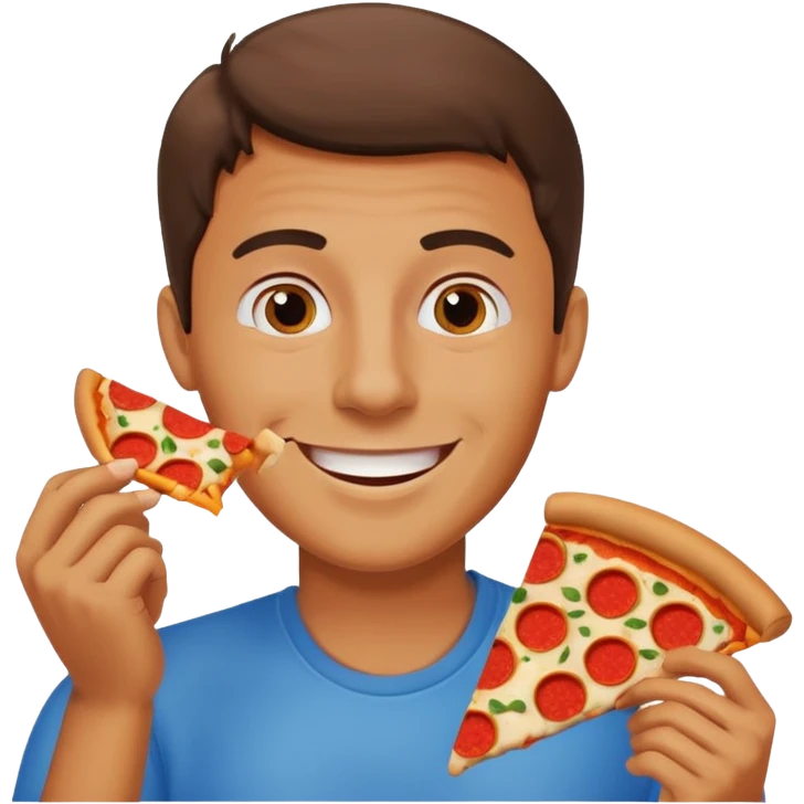 Man, eating pizza emoji