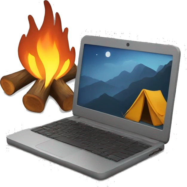 Laptop by a Campfire  emoji