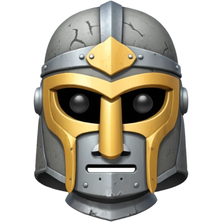 Knight helmet, moai-style emoji