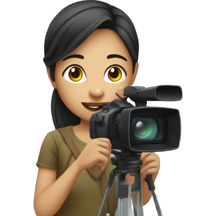 aisan girl filming video emoji
