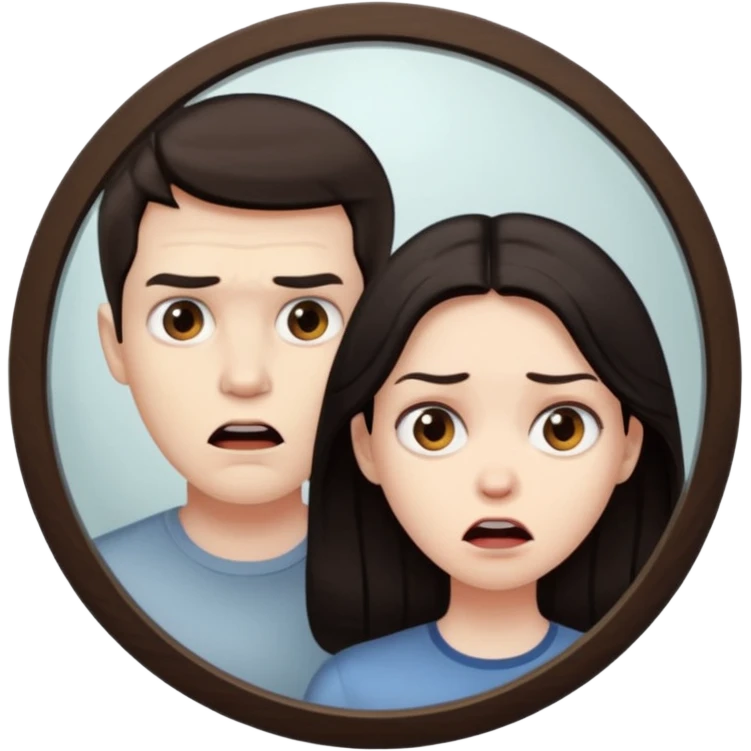 Spooky Man  in mirror behind woman emoji