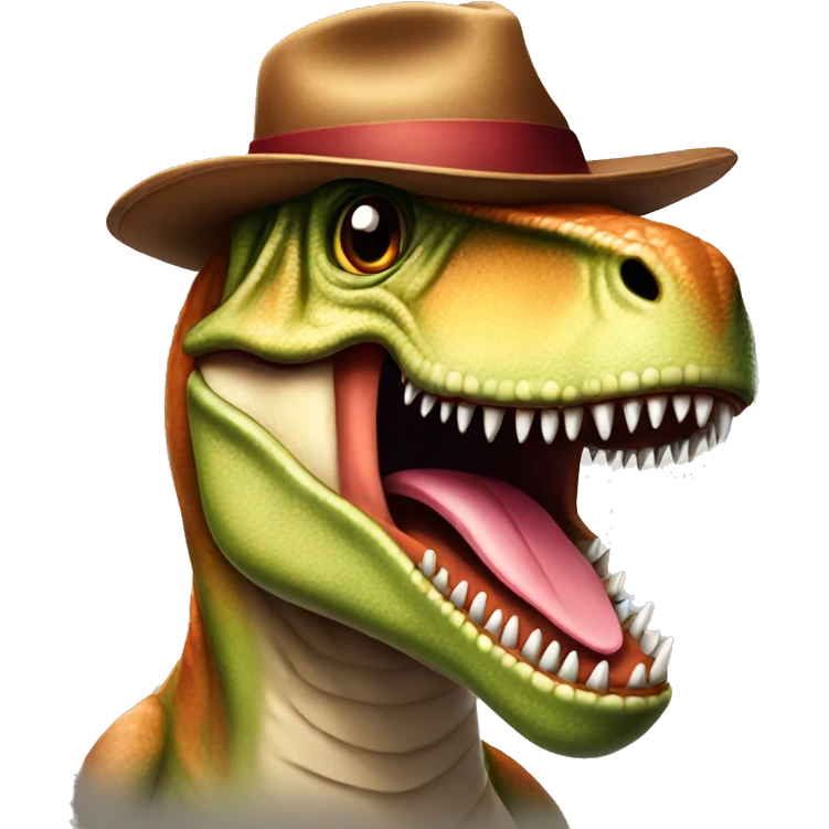 T-rex with hat  emoji